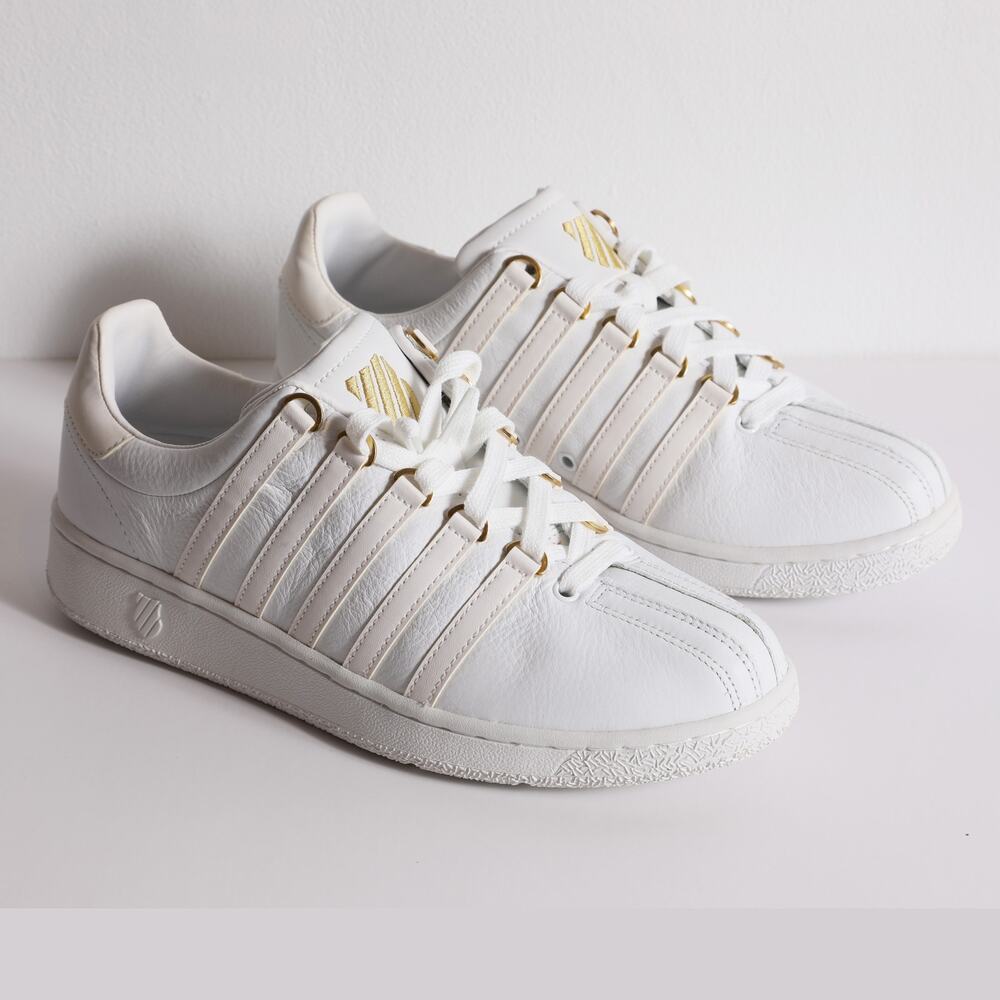 K SWISS White Leather Classic Sneakers 50th Anniversary Collection - New In Box
